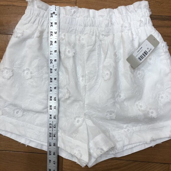 NEW Callie Mac Lizard Thicket Off White Floral Embroidered Shorts Size M - Picture 6 of 10
